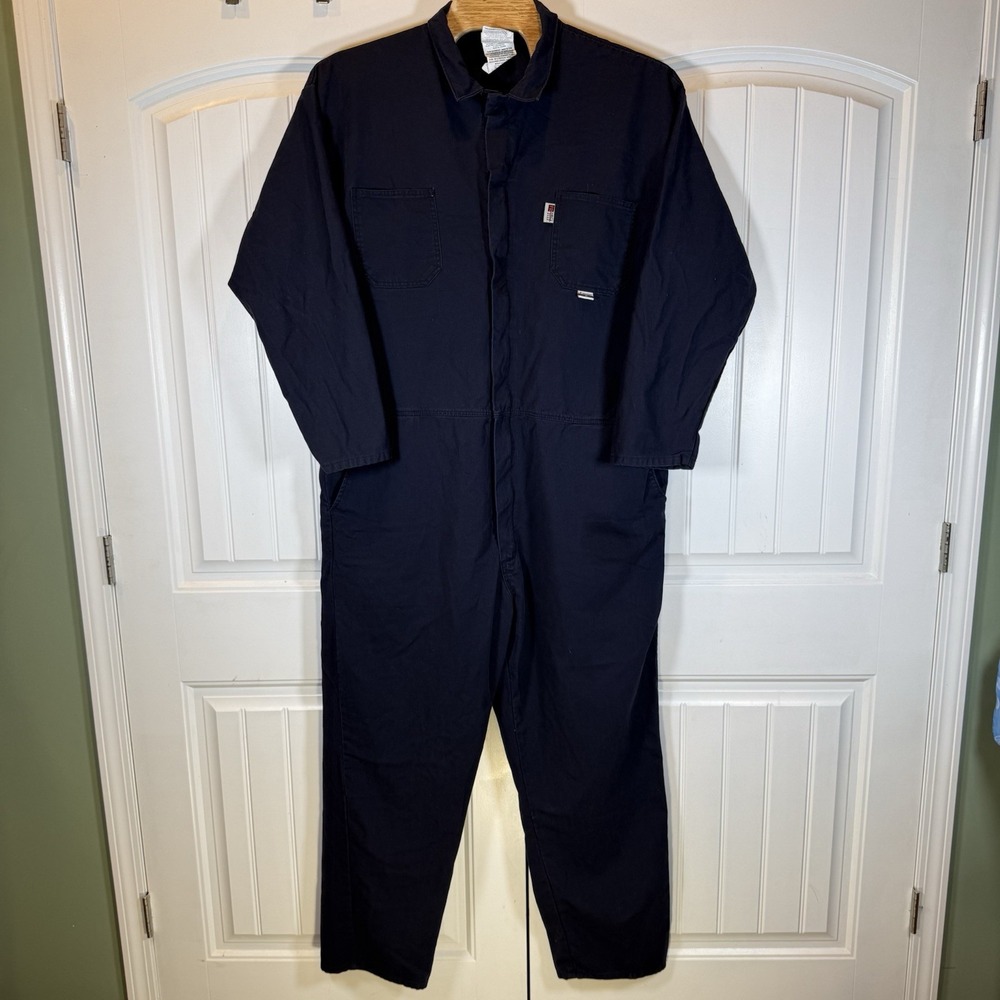 Chicago Protective Apparel FR‎ Coveralls Blue 3XL Zip 30" Inseam Flame Resistant